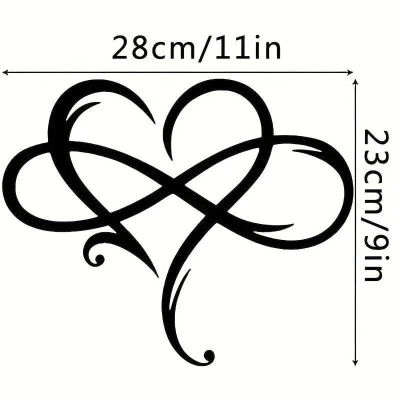 Double Loop Infinity Heart Metal Wall Art 3d Iron Crafted Wall Mounted Decoration For Living Room Bedroom Creative Nordic Home Decor