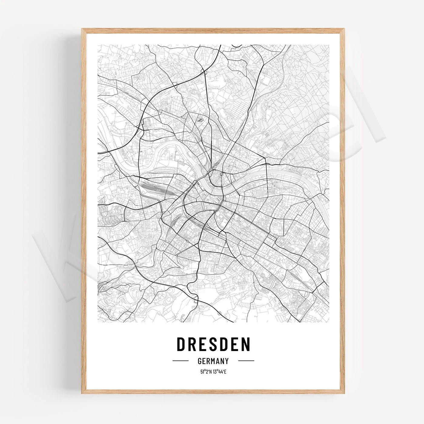 Dresden City Map Posters Wall Art Black White Fine Art Canvas Prints Stylish Minimalist Posters For Home/Office 2025