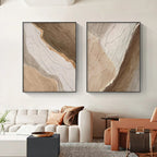 Earthy Colors Abstract Minimalist Green Brown Beige Wall Art Fine Art Canvas Prints Pictures For Modern Apartment Living Room Dining Room