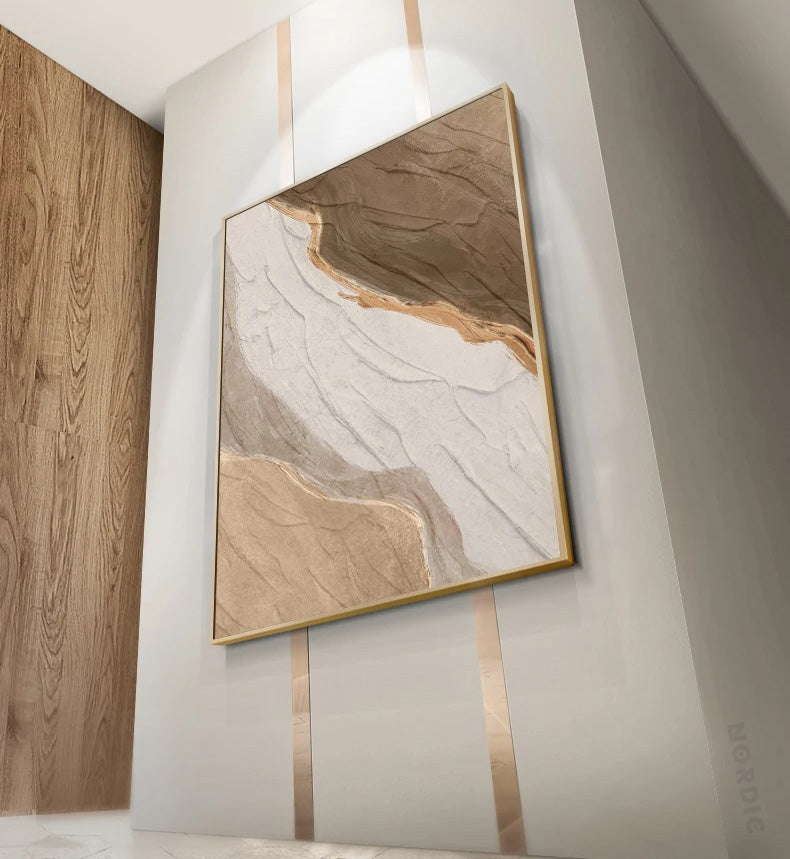 Earthy Colors Abstract Minimalist Green Brown Beige Wall Art Fine Art Canvas Prints Pictures For Modern Apartment Living Room Dining Room