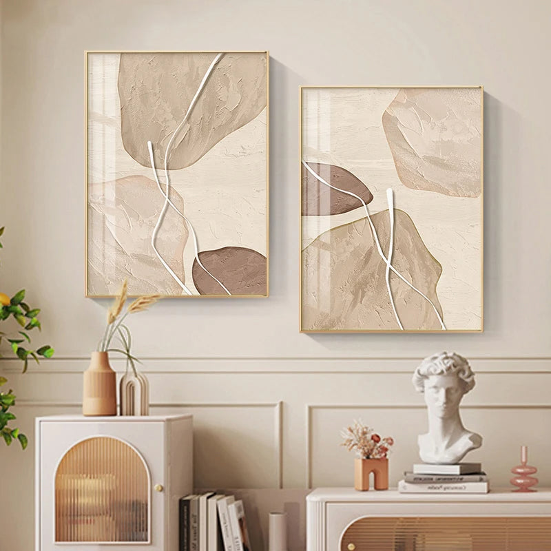Earthy Tones Nordic Zen Stones Wall Art Fine Art Canvas Prints Pictures For Modern Apartment Living Room Bedroom Art For Contemporary Interiors 2025
