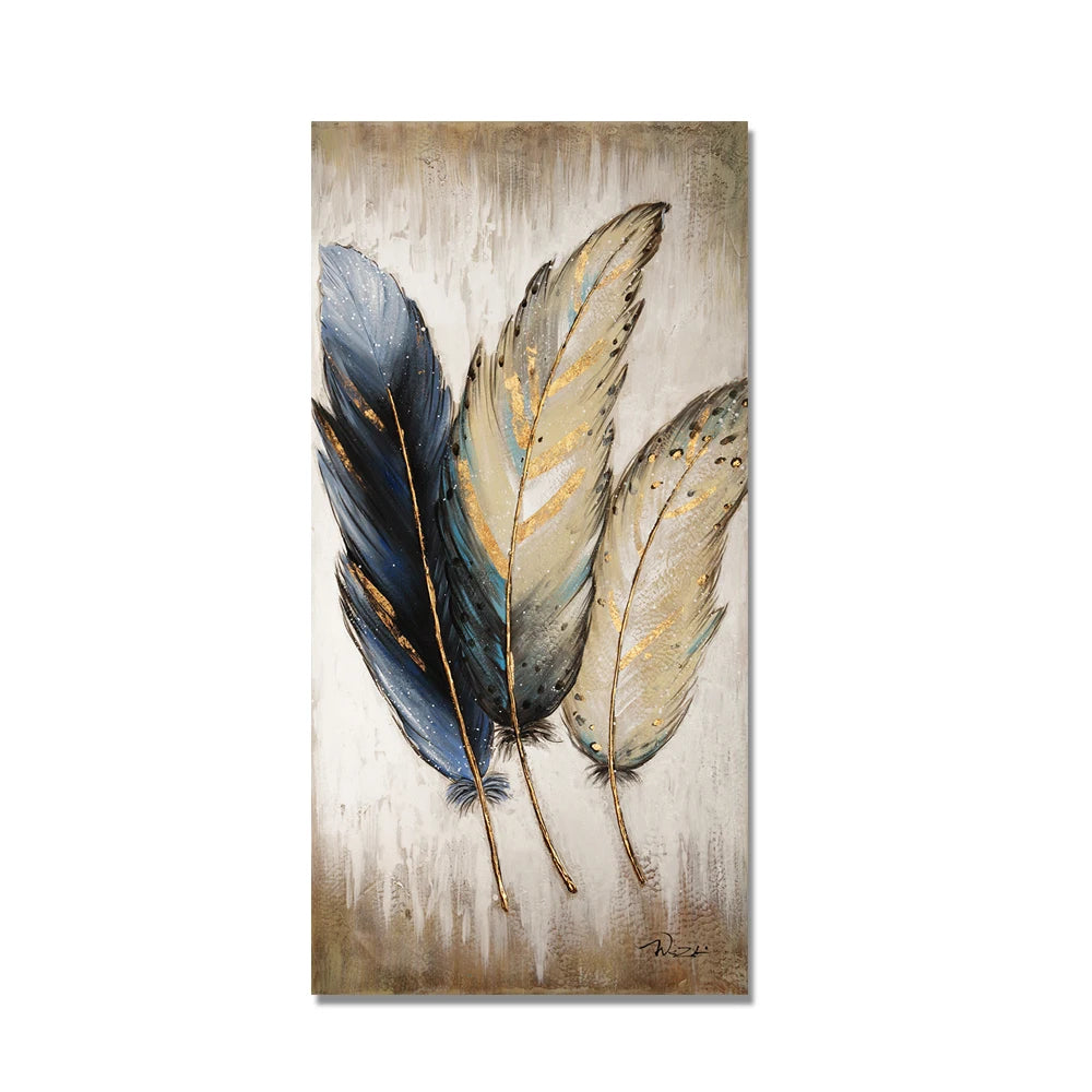 Elegant Feathers Big Sizes Wall Art Fine Art Canvas Prints Chic Picture For Foyer Living Room Kitchen Art For Contemporary Interior Decor