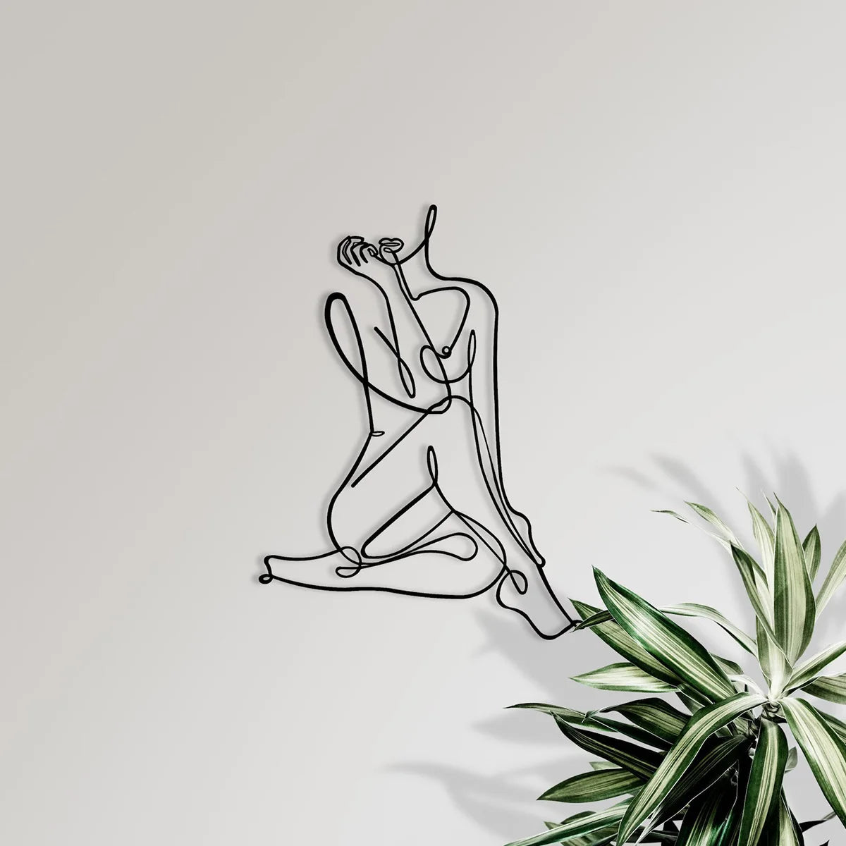 Elegant Lady Line Art Black Metal Wall Art 3d Iron Crafted Wall Mounted Decoration For Bedroom Living Room Boutique Salon Art Decor