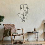 Elegant Lady Line Art Black Metal Wall Art 3d Iron Crafted Wall Mounted Decoration For Bedroom Living Room Boutique Salon Art Decor