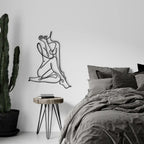 Elegant Lady Line Art Black Metal Wall Art 3d Iron Crafted Wall Mounted Decoration For Bedroom Living Room Boutique Salon Art Decor