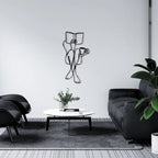 Elegant Lady Line Art Black Metal Wall Art 3d Iron Crafted Wall Mounted Decoration For Bedroom Living Room Boutique Salon Art Decor