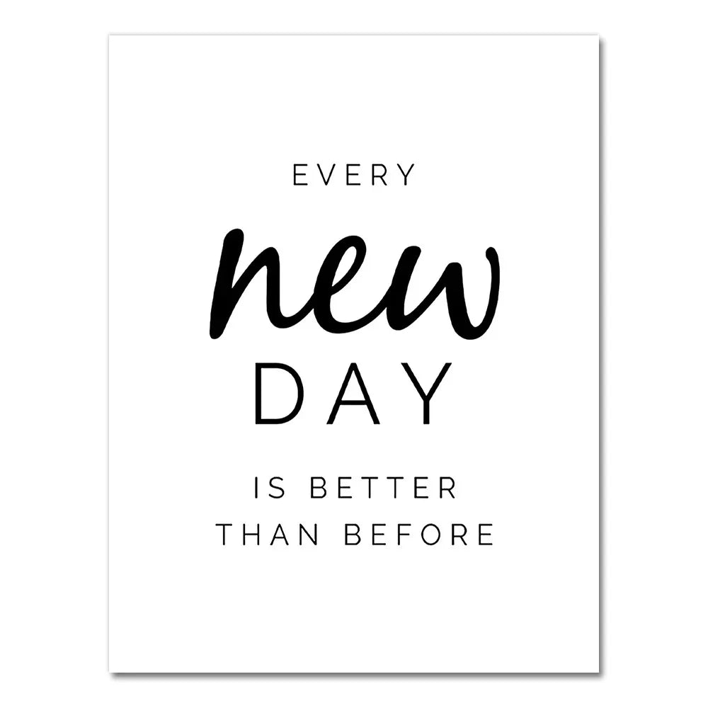 Every New Day Eucalyptus Green Leaves Wall Art Fine Art Canvas Prints Inspirational Quotes Posters Pictures For Living Room Home Office Art Decor