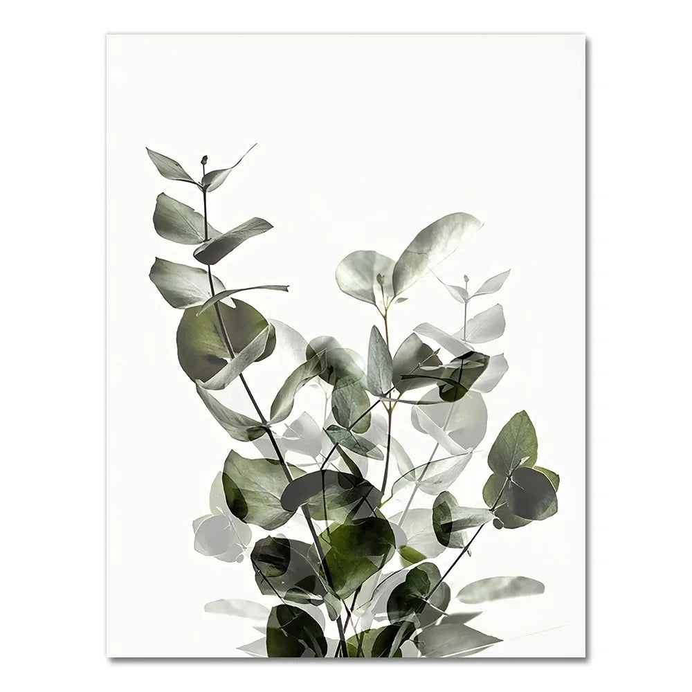 Every New Day Eucalyptus Green Leaves Wall Art Fine Art Canvas Prints Inspirational Quotes Posters Pictures For Living Room Home Office Art Decor