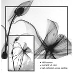 Exotic Floral Minimalist Black White Wall Art Fine Art Canvas Prints Modern Botanical Pictures For Living Dining Room Home Office Decor