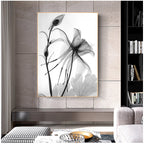 Exotic Floral Minimalist Black White Wall Art Fine Art Canvas Prints Modern Botanical Pictures For Living Dining Room Home Office Decor