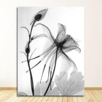 Exotic Floral Minimalist Black White Wall Art Fine Art Canvas Prints Modern Botanical Pictures For Living Dining Room Home Office Decor
