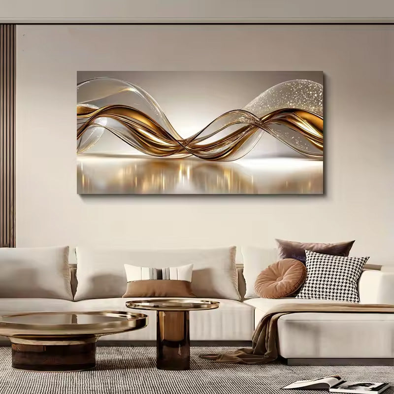 Extra Large Abstract Flowing Waveforms Wall Art Fine Art Canvas Print Picture For Living Room Above The Sofa