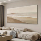 Extra Large Minimalist Sandy Beach Seascape Minimalist Coastal Wall Art Fine Art Canvas Print For Above The Sofa