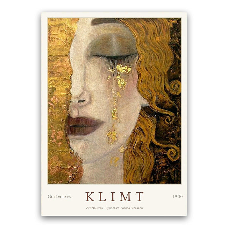 Famous Paintings Gustav Klimt Golden Tears Poster Wall Art Fine Art Canvas Giclee Print Picture For Bedroom Living Room Salon Art Decor