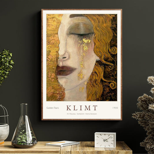 Famous Paintings Gustav Klimt Golden Tears Poster Wall Art Fine Art Canvas Giclee Print Picture For Bedroom Living Room Salon Art Decor