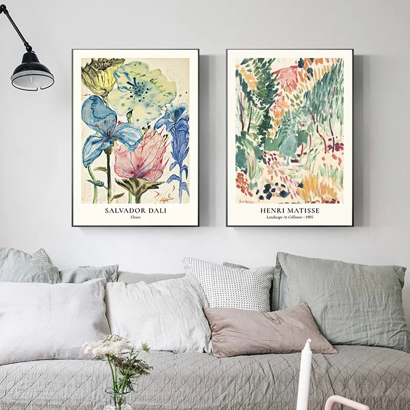 Famous Artists Vintage Classics Wall Art Fine Art Canvas Prints Colorful Gallery Wall Decor Pictures For Living Room