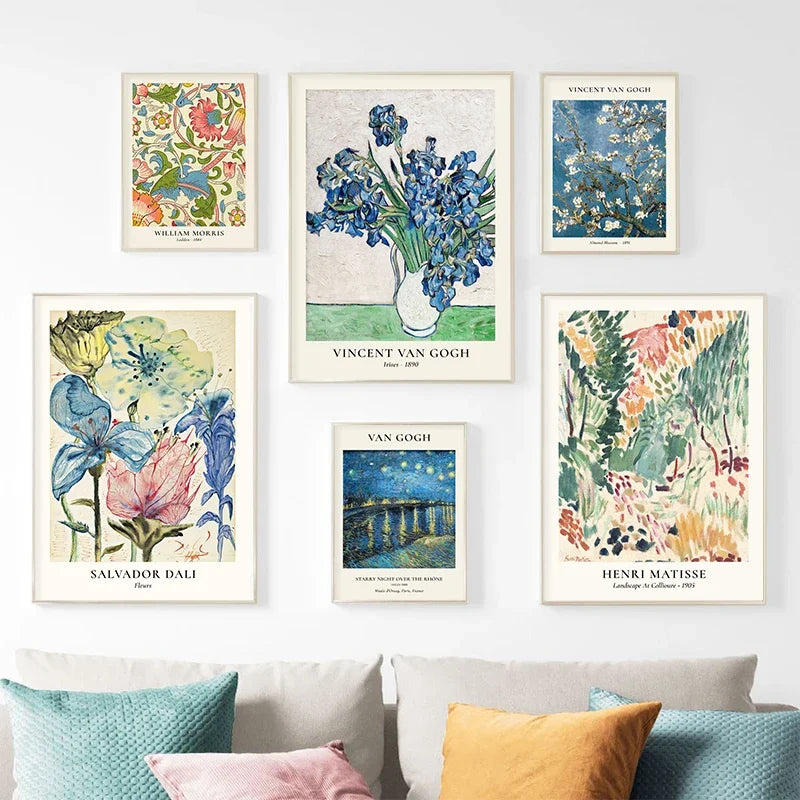 Famous Artists Vintage Classics Wall Art Fine Art Canvas Prints Colorful Gallery Wall Decor Pictures For Living Room