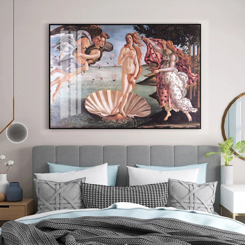Famous Paintings - Birth Of Venus Botticelli Renaissance Classics Wall Art Fine Art Canvas Prints Pictures For Living Room Contemporary Bedroom Art Decor