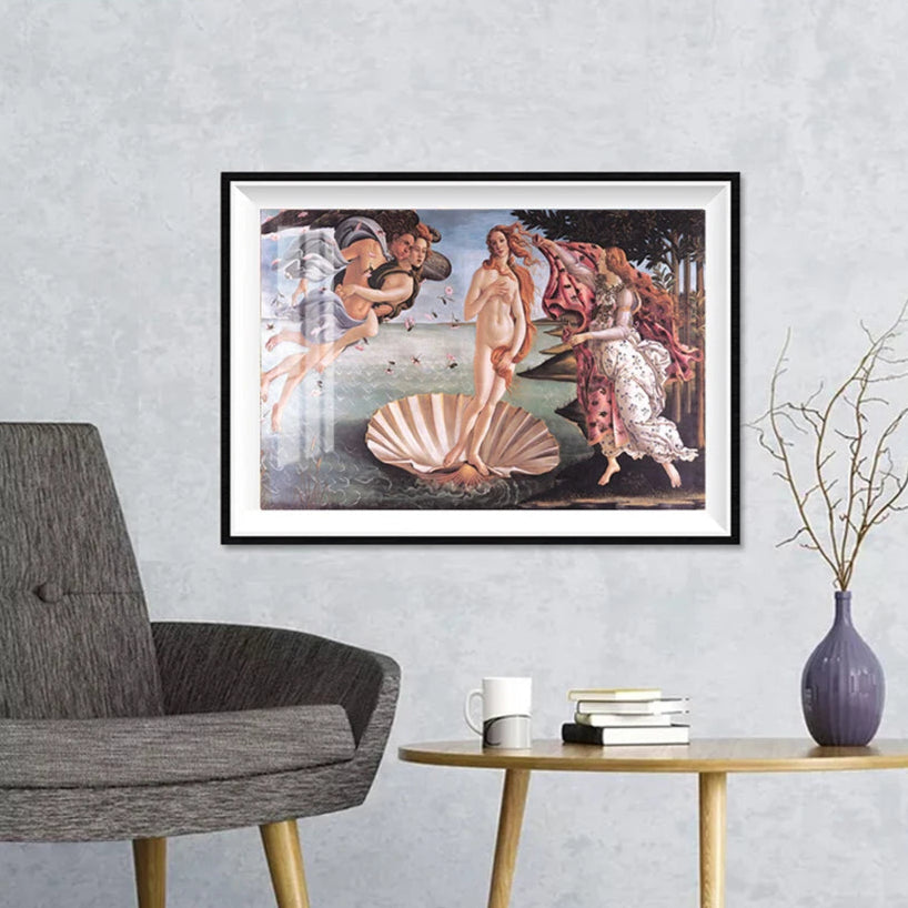 Famous Paintings - Birth Of Venus Botticelli Renaissance Classics Wall Art Fine Art Canvas Prints Pictures For Living Room Contemporary Bedroom Art Decor