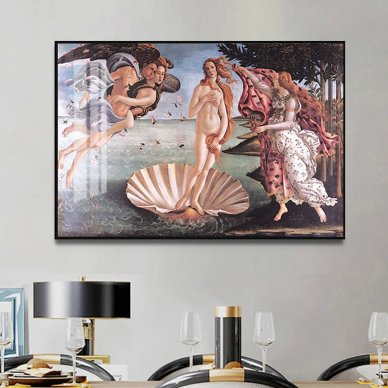 Famous Paintings - Birth Of Venus Botticelli Renaissance Classics Wall Art Fine Art Canvas Prints Pictures For Living Room Contemporary Bedroom Art Decor