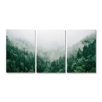 * Featured Sale * Set of 3PCS Misty Forest Landscape Wall Art Fine Art Canvas Prints Inspirational Pictures Of Calm For Living Room Wall Decor