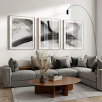 Flowing Brush Strokes Abstract Wall Art Fine Art Canvas Prints Black and White Pictures For Modern Apartment Living Room Bedroom Art For Contemporary Interiors