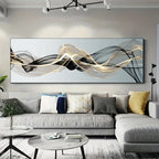 Flowing Vibe Wide Format Abstract Wall Art Fine Art Canvas Print Picture For Modern Apartment Above The Sofa Art For Above The Bed