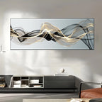 Flowing Vibe Wide Format Abstract Wall Art Fine Art Canvas Print Picture For Modern Apartment Above The Sofa Art For Above The Bed