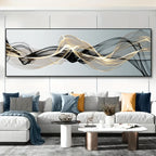 Flowing Vibe Wide Format Abstract Wall Art Fine Art Canvas Print Picture For Modern Apartment Above The Sofa Art For Above The Bed