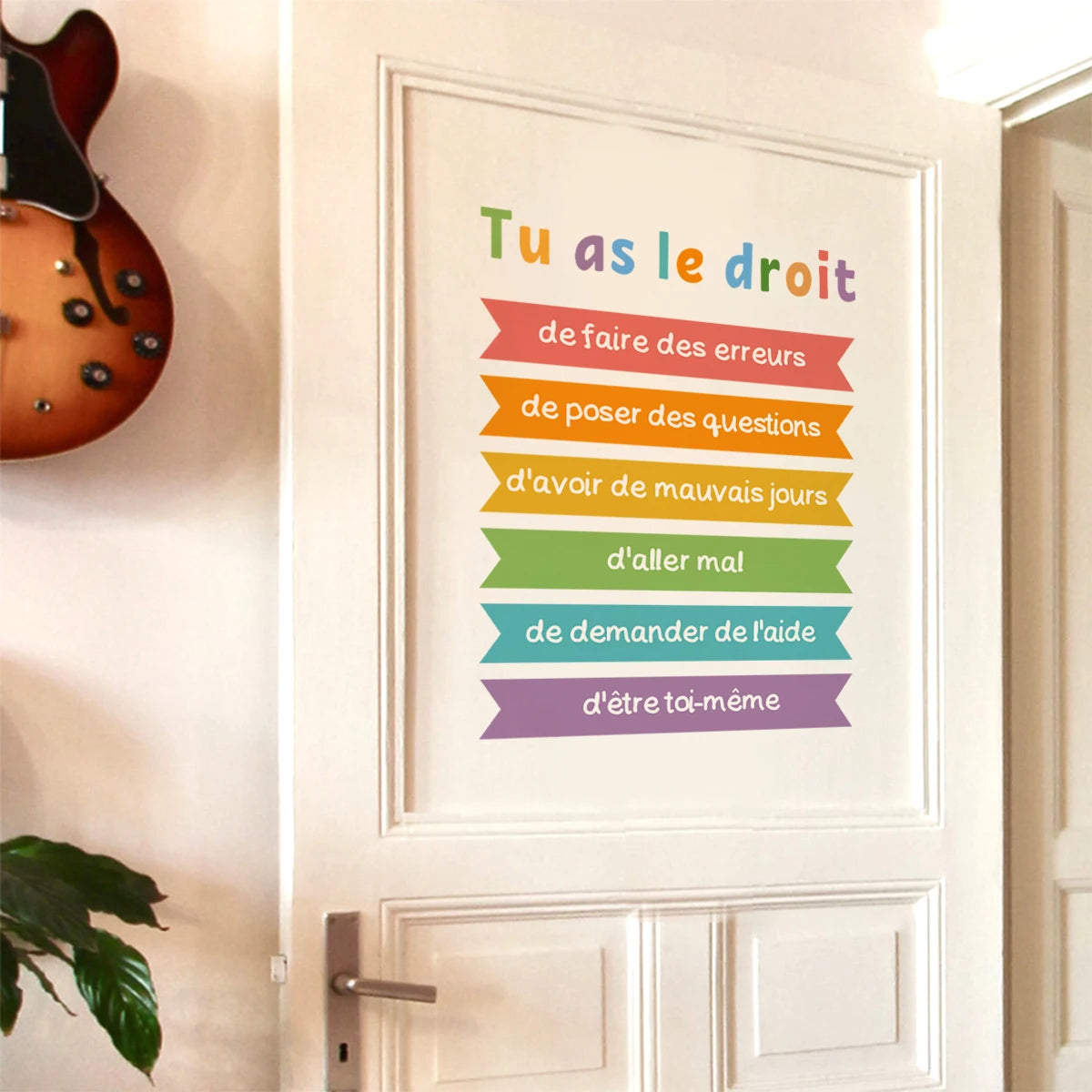 French Inspirational Words Wall Decal – Child Development Wall Sticker Decor for Kids’ Room, Study Area or Learning Space