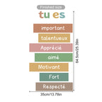 French Inspirational Words Wall Decal – Child Development Wall Sticker Decor for Kids’ Room, Study Area or Learning Space