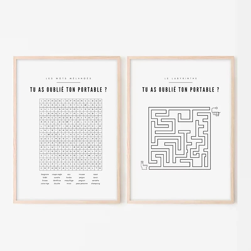 French Quotes Amusing Bathroom Rules WC Wall Art Fine Art Canvas Prints Typographic Quotations Black White Pictures Posters For Bathroom Toilet Room WC Wall Decor 2025