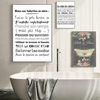 French Quotes Amusing Bathroom Rules WC Wall Art Fine Art Canvas Prints Typographic Quotations Black White Pictures Posters For Bathroom Toilet Room WC Wall Decor 2025