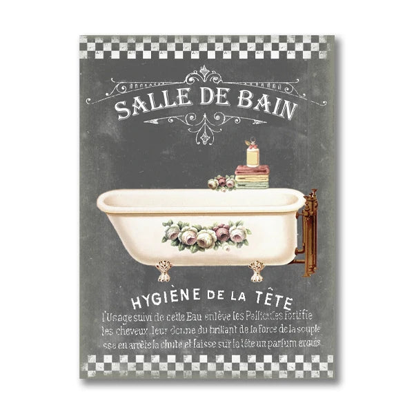 French Quotes Amusing Bathroom Rules WC Wall Art Fine Art Canvas Prints Typographic Quotations Black White Pictures Posters For Bathroom Toilet Room WC Wall Decor 2025