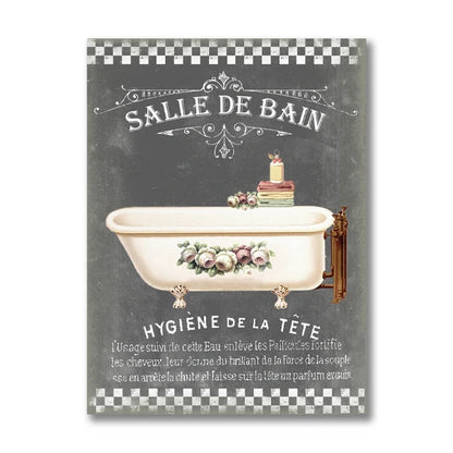 French Quotes Amusing Bathroom Rules WC Wall Art Fine Art Canvas Prints Typographic Quotations Black White Pictures Posters For Bathroom Toilet Room WC Wall Decor 2025