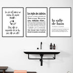 French Quotes Amusing Bathroom Rules WC Wall Art Fine Art Canvas Prints Typographic Quotations Black White Pictures Posters For Bathroom Toilet Room WC Wall Decor 2025