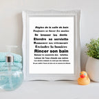 French Quotes Amusing Bathroom Rules WC Wall Art Fine Art Canvas Prints Typographic Quotations Black White Pictures Posters For Bathroom Toilet Room WC Wall Decor 2025