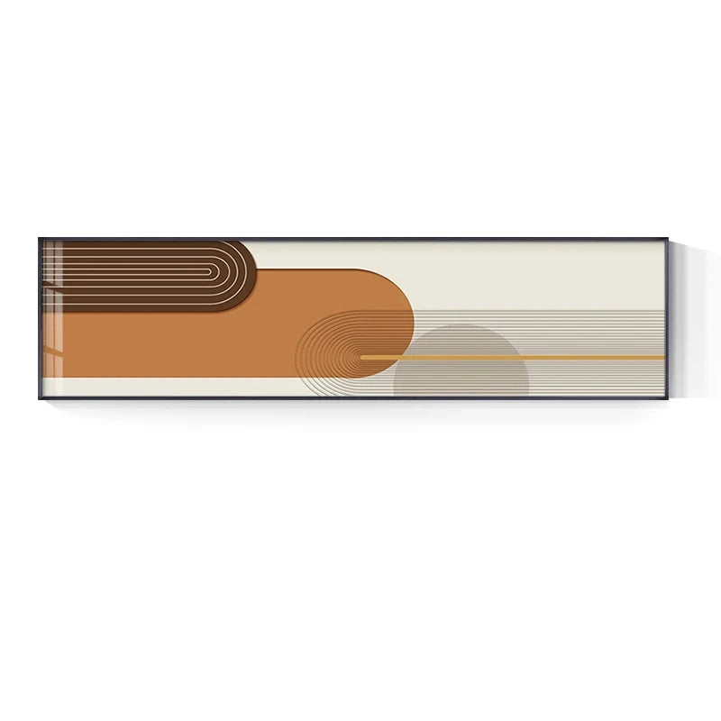 Geometric Curved Lines Earthy Tones Wall Art Fine Art Canvas Prints Modern Wide Format Pictures For Living Room Above The Sofa Art For Above The Bed