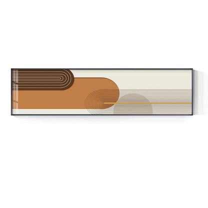 Geometric Curved Lines Earthy Tones Wall Art Fine Art Canvas Prints Modern Wide Format Pictures For Living Room Above The Sofa Art For Above The Bed