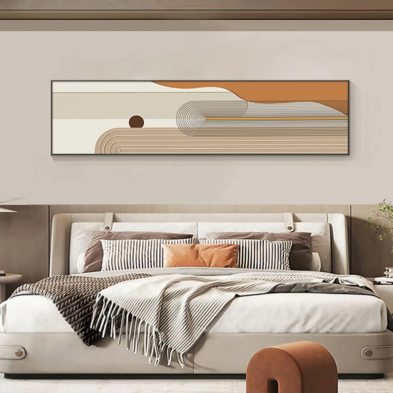 Geometric Curved Lines Earthy Tones Wall Art Fine Art Canvas Prints Modern Wide Format Pictures For Living Room Above The Sofa Art For Above The Bed