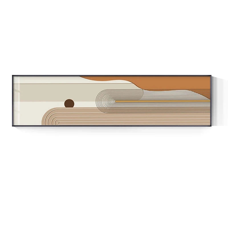 Geometric Curved Lines Earthy Tones Wall Art Fine Art Canvas Prints Modern Wide Format Pictures For Living Room Above The Sofa Art For Above The Bed