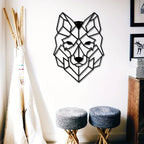 Geometric Wolf Silhouette Black Metal Wall Art 3d Iron Crafted Nordic Wall Decoration For Living Room Easy To Install Creative Home Decor