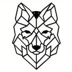 Geometric Wolf Silhouette Black Metal Wall Art 3d Iron Crafted Nordic Wall Decoration For Living Room Easy To Install Creative Home Decor