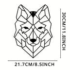 Geometric Wolf Silhouette Black Metal Wall Art 3d Iron Crafted Nordic Wall Decoration For Living Room Easy To Install Creative Home Decor