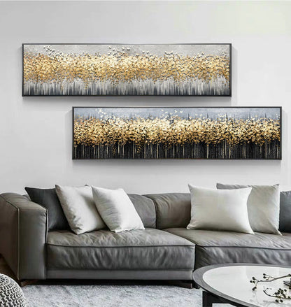 Golden Butterfly Swarm Luxury Abstract Wall Art Wide Format Fine Art Canvas Print Stylish Picture For Bedroom Living Room Home Office Interiors Art Decor