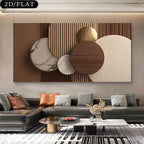 Golden Brown Abstract Geometric Wall Art Fine Art Canvas Prints Modern Aesthetics Artwork For Above The Sofa Art For Above The Bed