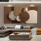 Golden Brown Abstract Geometric Wall Art Fine Art Canvas Prints Modern Aesthetics Artwork For Above The Sofa Art For Above The Bed
