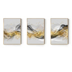 Golden Flowing Mountain Landscape Wall Art Fine Art Canvas Prints Pictures For Living Room Dining Room Auspicious Art For Contemporary Interiors