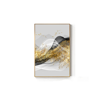 Golden Flowing Mountain Landscape Wall Art Fine Art Canvas Prints Pictures For Living Room Dining Room Auspicious Art For Contemporary Interiors