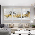 Golden Flowing Mountain Landscape Wall Art Fine Art Canvas Prints Pictures For Living Room Dining Room Auspicious Art For Contemporary Interiors 2025 0